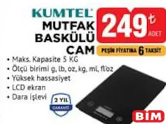 KUMTEL MUTFAK BASKÜLÜ CAM